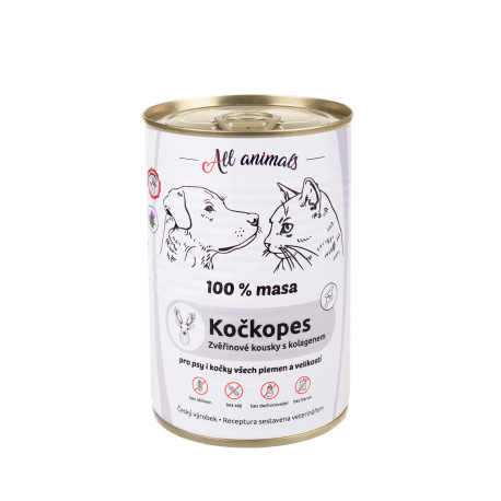 All Animals kočkopes Zvěřinové kousky s kolagenem 400g