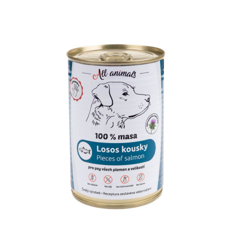 All Animals DOG konz. Losos kousky 400g