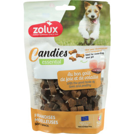 Pochoutka pes CANDIES kostičky drůbež,játra 150g Zolux