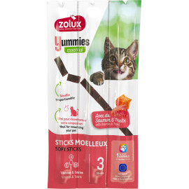 Pochoutka kočka YUMMIES losos a pstruh 3ks Zolux