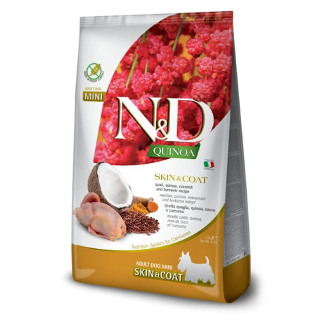 N&D Quinoa DOG Skin&Coat Quail Adult M/L 2,5kg