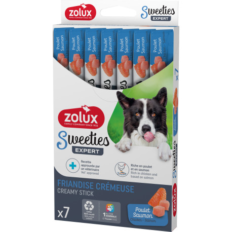 Pochoutka pes SWEETIES losos, kuře 7ks Zolux