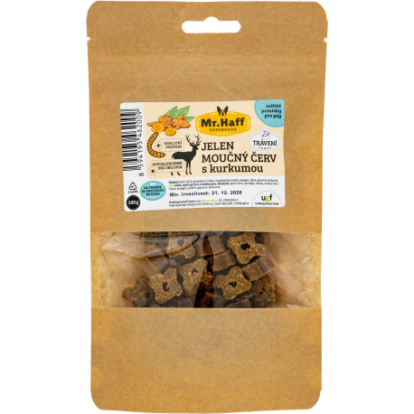 UGF pamlsek Mr. Haff moučný červ, jelen a kurkuma 100g