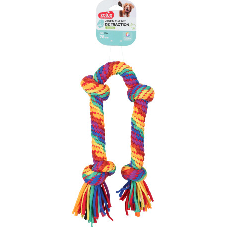 Hračka pes RAINBOW 4 Uzly 78cm Zolux