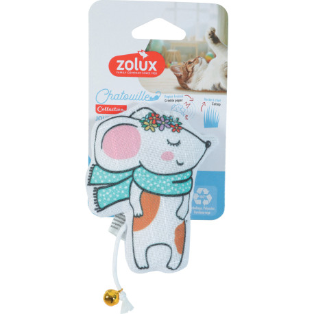 Hračka kočka CHATOUILLE Myška s věnečkem Zolux