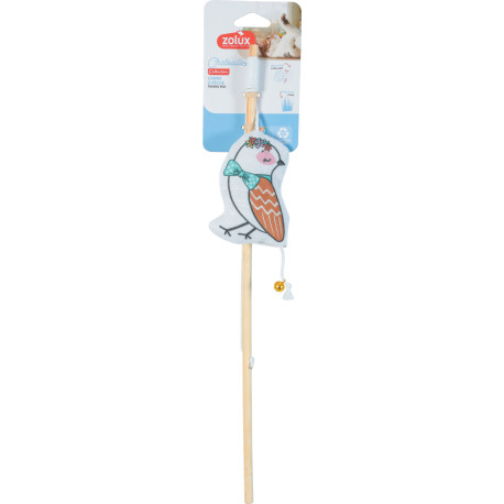 Hračka kočka CHATOUILLE Udice Ptáček s věnečkem Zolux