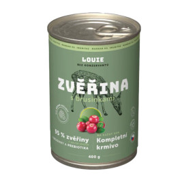 Louie Dog konz. Zvěřina s brusinkami a prebiotiky 400g