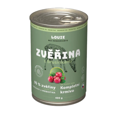 Louie Dog konz. Zvěřina s brusinkami a prebiotiky 400g