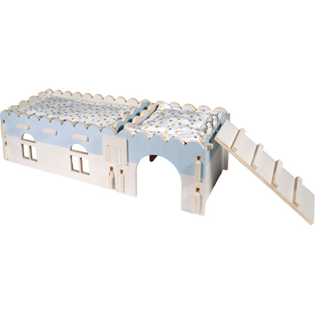 Domeček COSY dřevěný s přístavbou morče 9mm Zolux