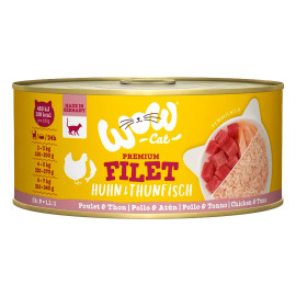WOW Cat konzerva Adult Filet kuřecí s tuňákem 70g