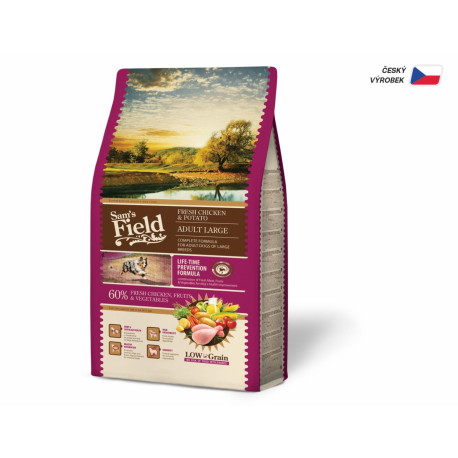 Sam's Field Low Grain Adult Large Chicken & Potato, superprémiové granule pro dospělé psy velkých plemen, 2,5 kg (bez pšenice)