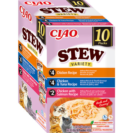 Churu Cat BOX Stew Chick.&Chick.Tuna&Chick.Salm.10x40g