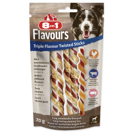 Tyčinka kroucená 8in1 žvýkací Triple Flavour 10ks