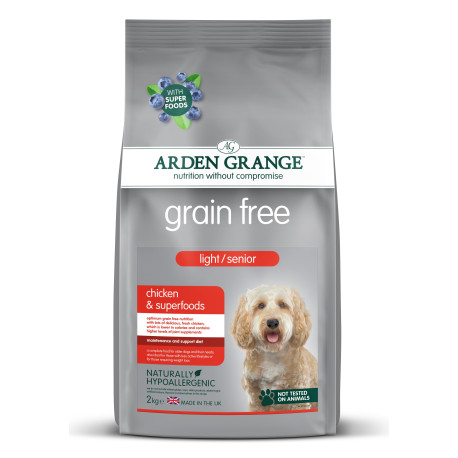 Arden Grange GF Dog Light/Senior Chick&Superfoods 2kg