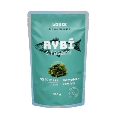 Louie Dog kapsa Rybí s řasami 300g