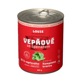 Louie Dog konz. Vepřové se špenátem a prebiotiky 800g