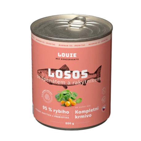 Louie Dog konz. Losos s rakyt.špenátem,prebiotiky 800g