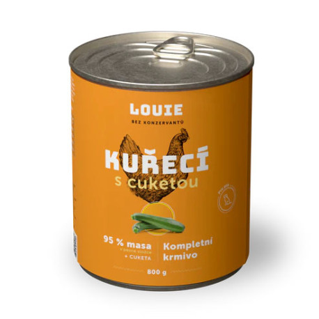Louie Dog konz. Kuřecí s cuketou a prebiotiky 800g