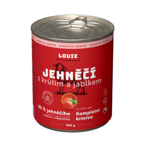 Louie Dog konz. Jehněčí s krůtím,jablk.prebiotiky 800g