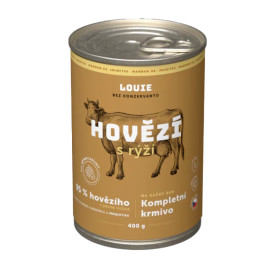 Louie Dog konz. Hovězí s rýží a prebiotiky 400g