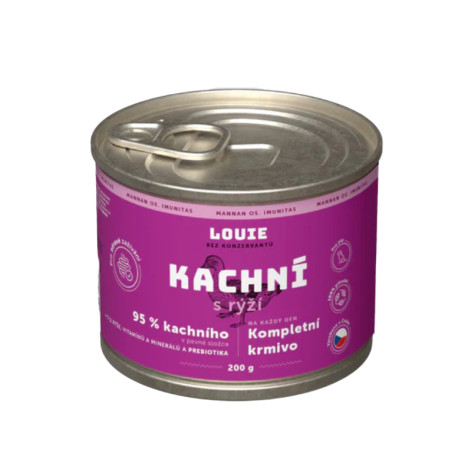 Louie Dog konz. Kachní s rýží a prebiotiky 200g