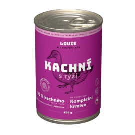 Louie Dog konz. Kachní s rýží a prebiotiky 400g