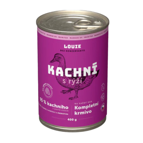Louie Dog konz. Kachní s rýží a prebiotiky 400g
