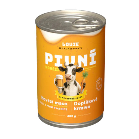 Louie Dog konz. Pivní hovězí s mrkví,piv.kvasnice 400g