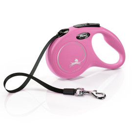 Vodítko FLEXI Classic New S pásek 5m/15kg růžová