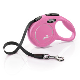 Vodítko FLEXI Classic NEW XS pásek 3m/12kg růžová