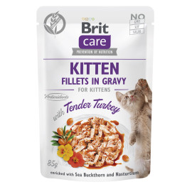 Brit Care Cat Fillets in Gravy Kitten Tend.Turkey 85g