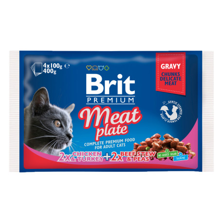 Brit Premium Cat kapsa Meat Plate 400g (4x100g)
