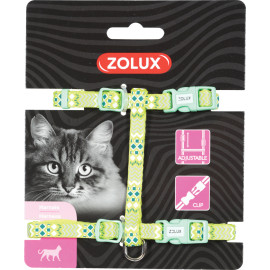 Postroj kočka ETHNIC nylon zelený Zolux