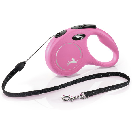 Vodítko FLEXI Classic NEW S lanko 5m/12kg růžová