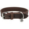 Obojek kožený Rustic M-L 42-48cm/25mm tm.hnědý TR