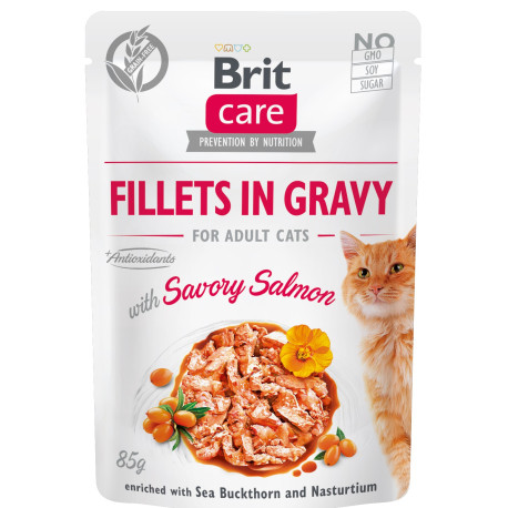 Brit Care Cat Fillets in Gravy Savory Salmon 85g