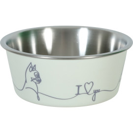 Miska nerez kočka LOVE CAT 400ml béžová Zolux