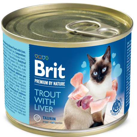 Brit Premium Cat by Nature konz Trout&Liver 200g