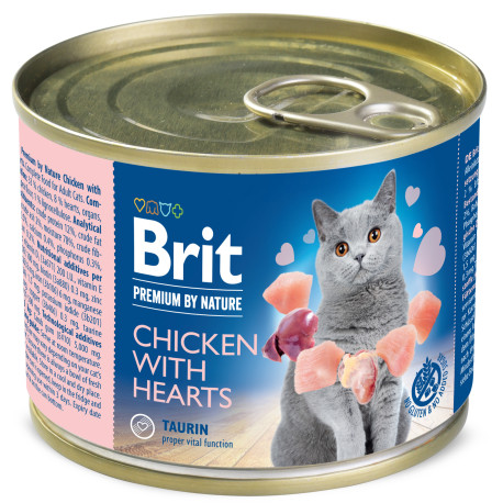 Brit Premium Cat by Nature konz Chicken&Hearts 200g