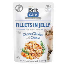 Brit Care Cat Fillets in Jelly Chicken&Cheese 85g