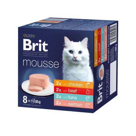 Brit Premium Cat by Nature Mousse Multipack, 8x85g