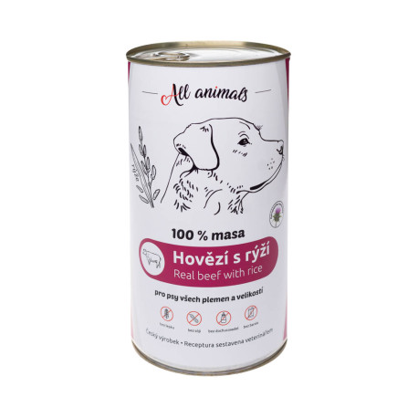 All Animals DOG hovězí mleté s rýží 1200g