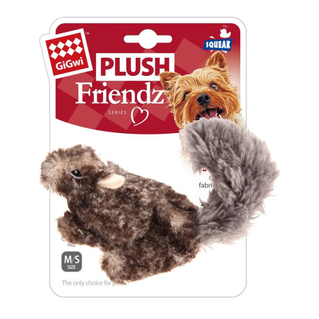 Hračka pes GiGwi Plush Friendz veverka šedá plyš