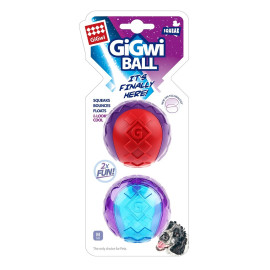 Hračka pes GiGwi Ball míček M, 2ks/ karta, pískající