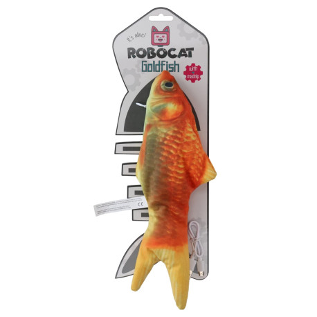 Hračka kočka Robocat Fish zlatá rybka madnip, USB 30cm