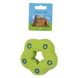 Hračka pes Donut pískací 9cm latex mix barev 1ks