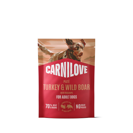 Carnilove Dog Pouch Paté Turkey&Wildboar+Ros.300g