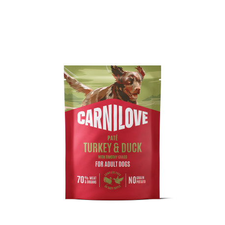 Carnilove Dog Pouch Paté Turkey&Duck+Timothy  300g