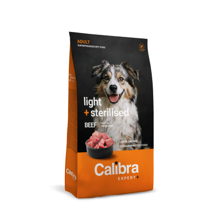Calibra Dog EXPERT+ Adult Light & Sterilised Beef 2kg