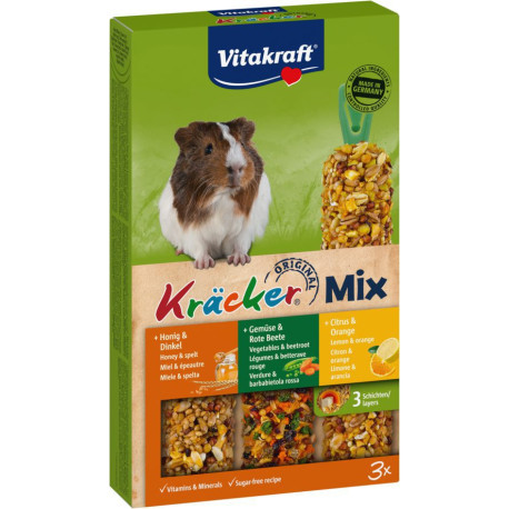 Vitakraft Rodent Guinea pig Kräcker honey/veg/citr 3ks